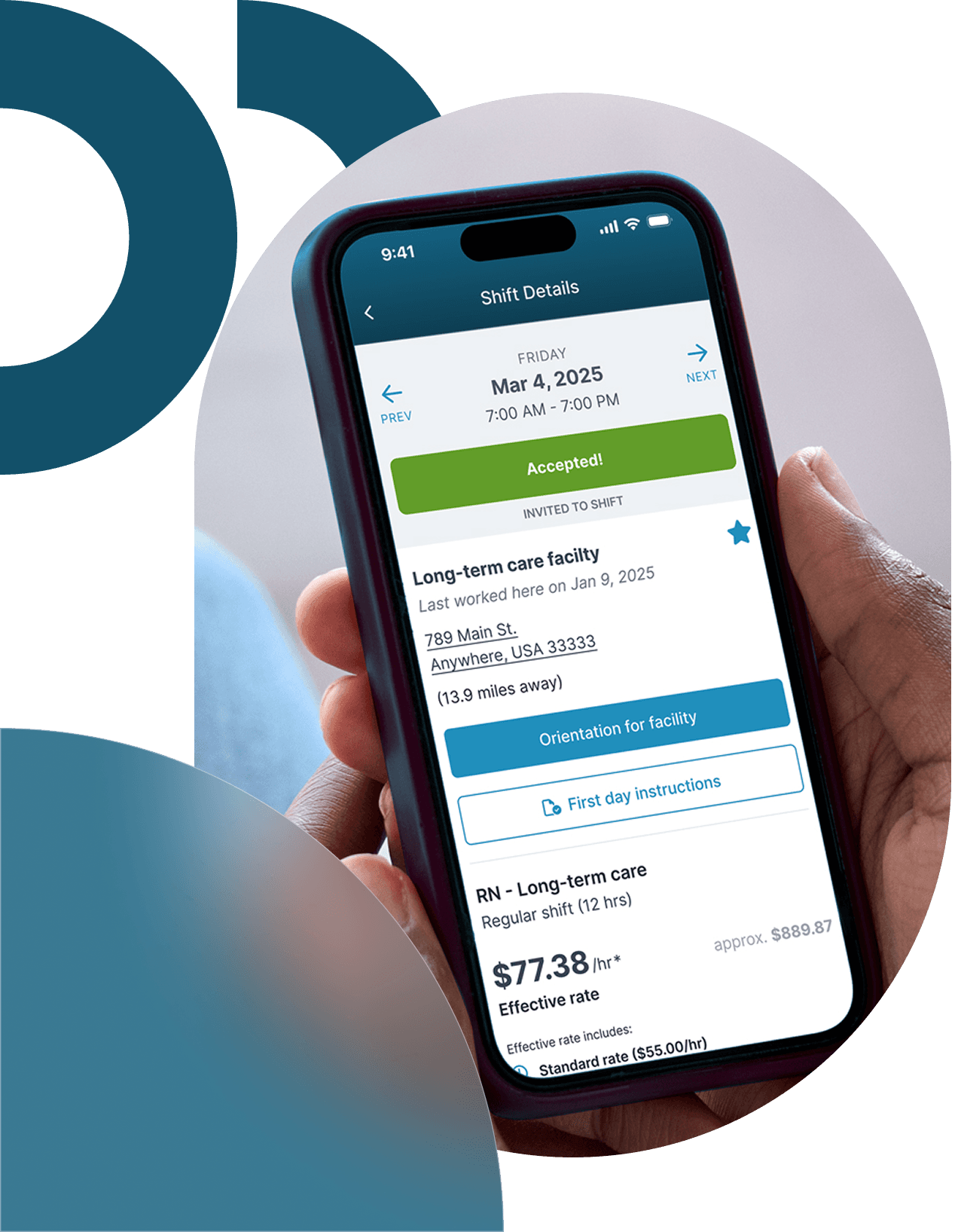 Mobile app interface