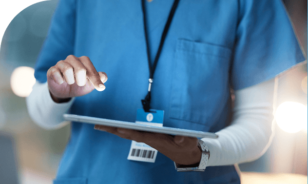 Clinician working with a patient