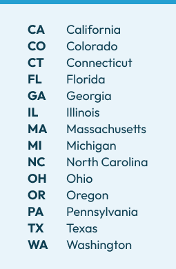 List of states where IWS operates